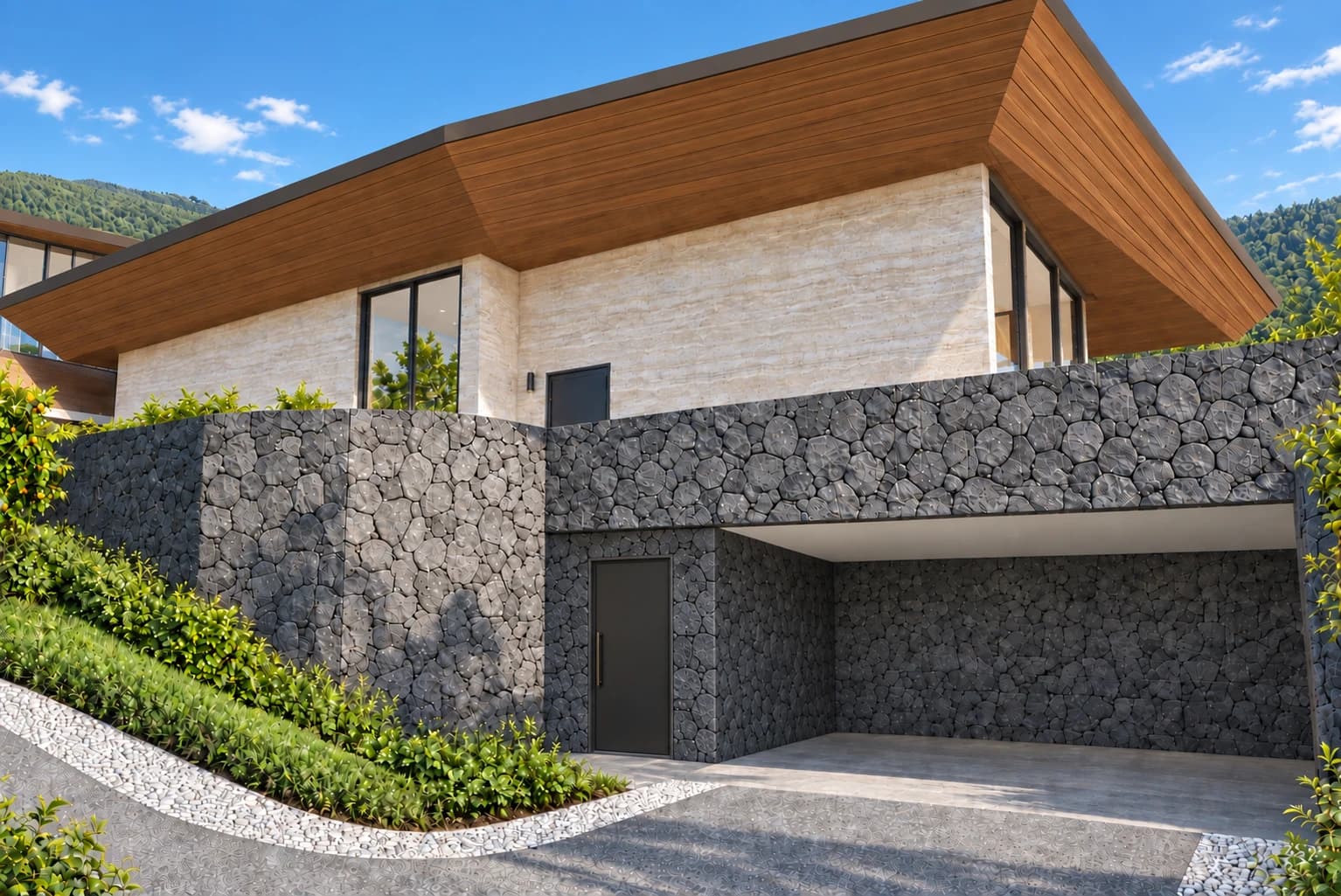 Hazel residence garage entrance