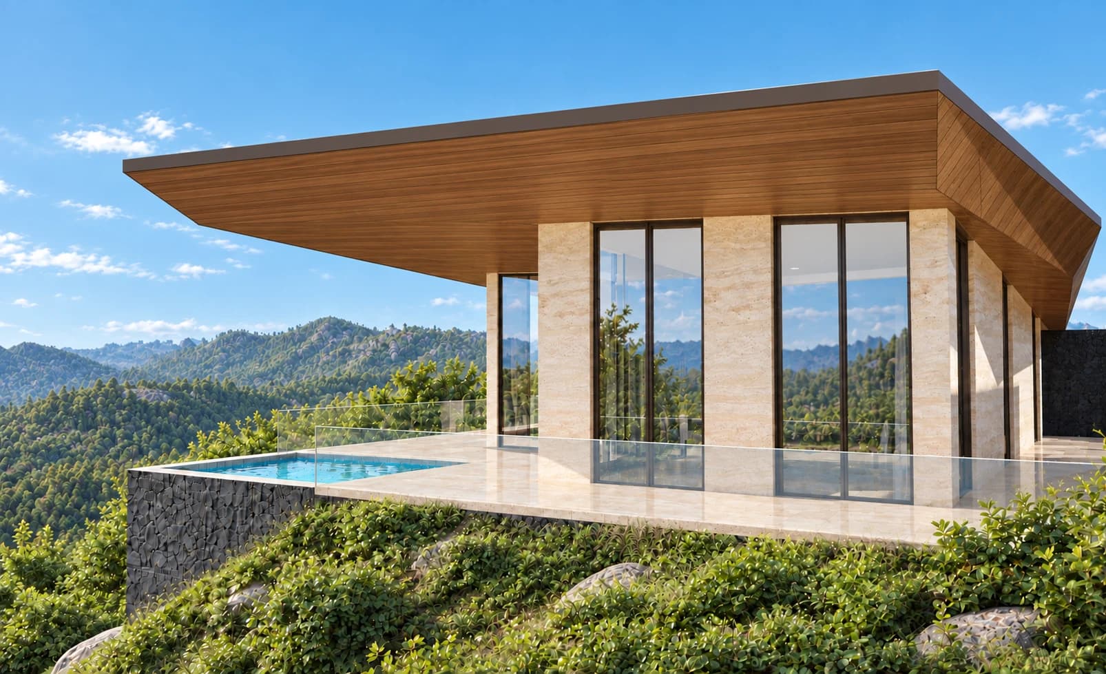 River residence pool terrace