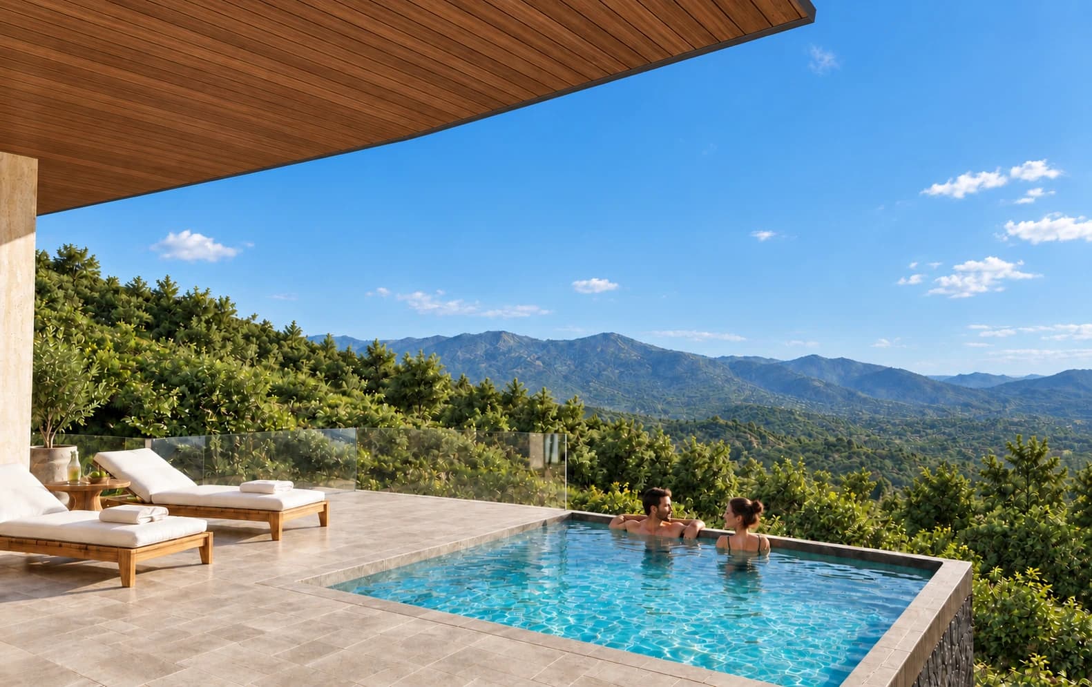 Spring residence pool terrace