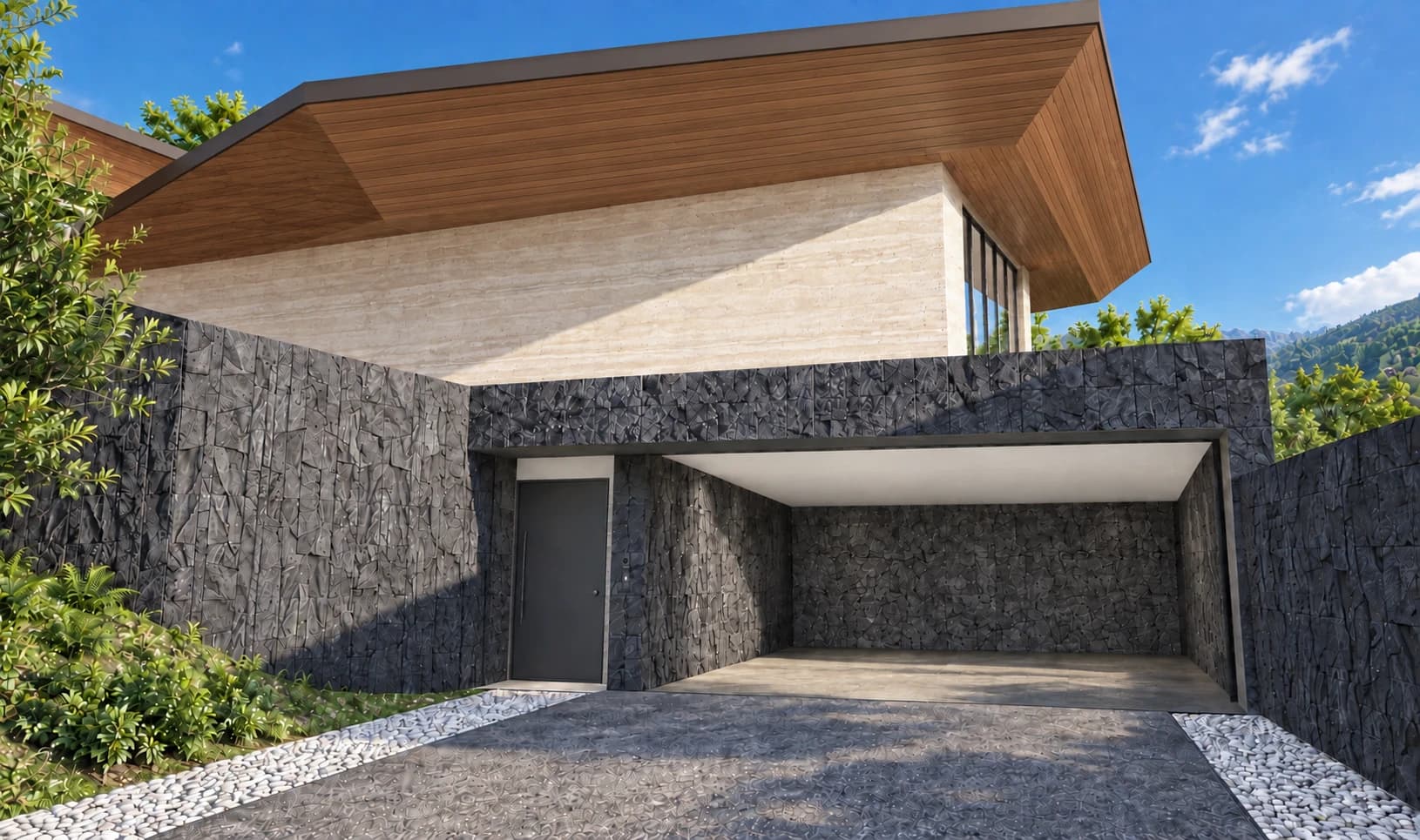 Tea residence garage entrance