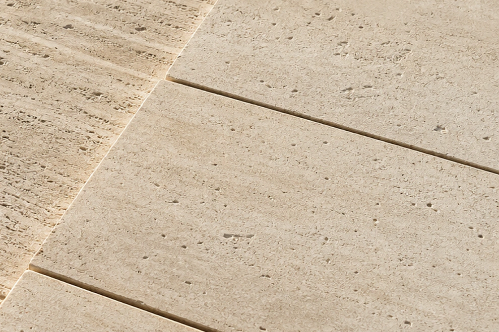 Finished limestone paving