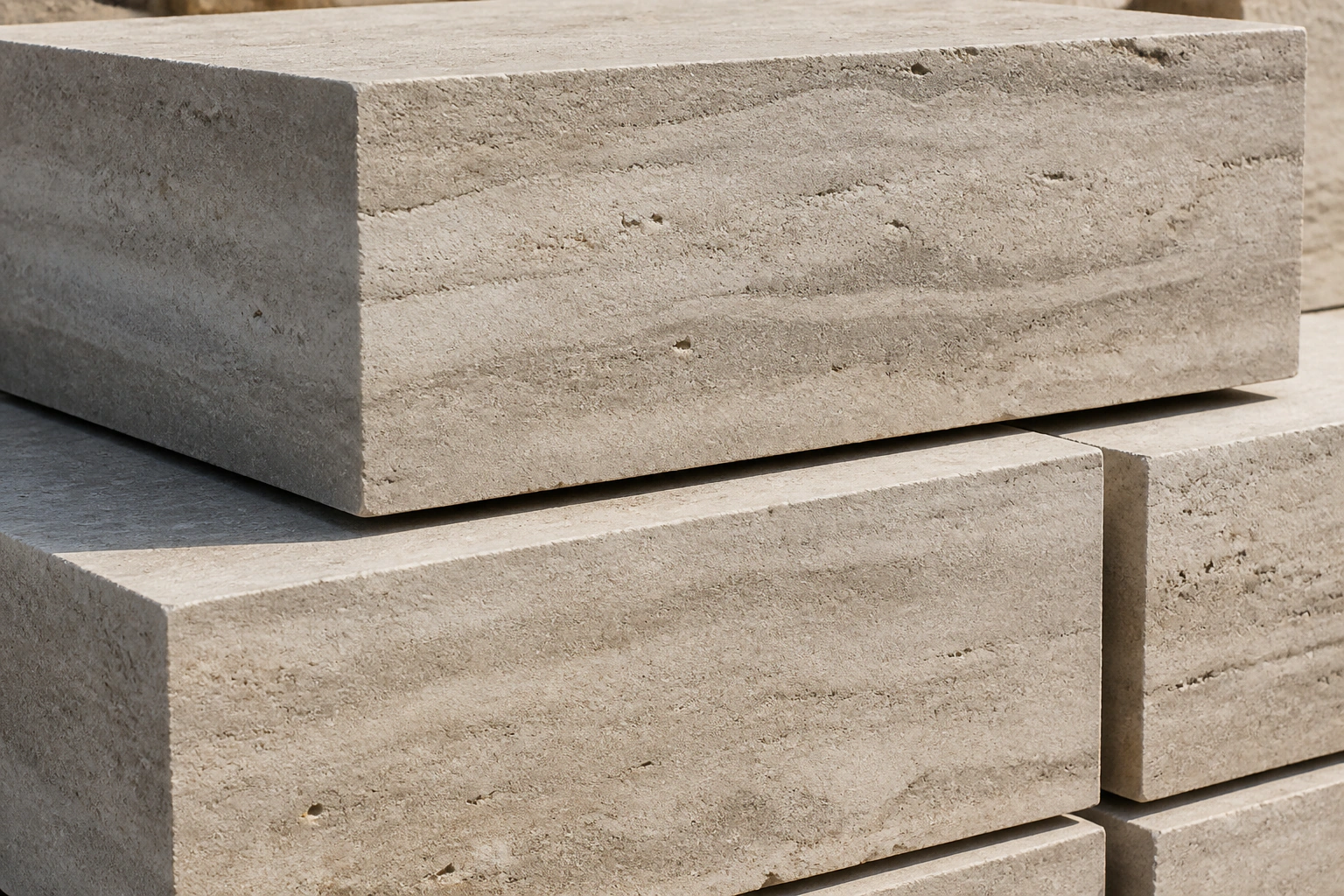 Cut architectural stone blocks