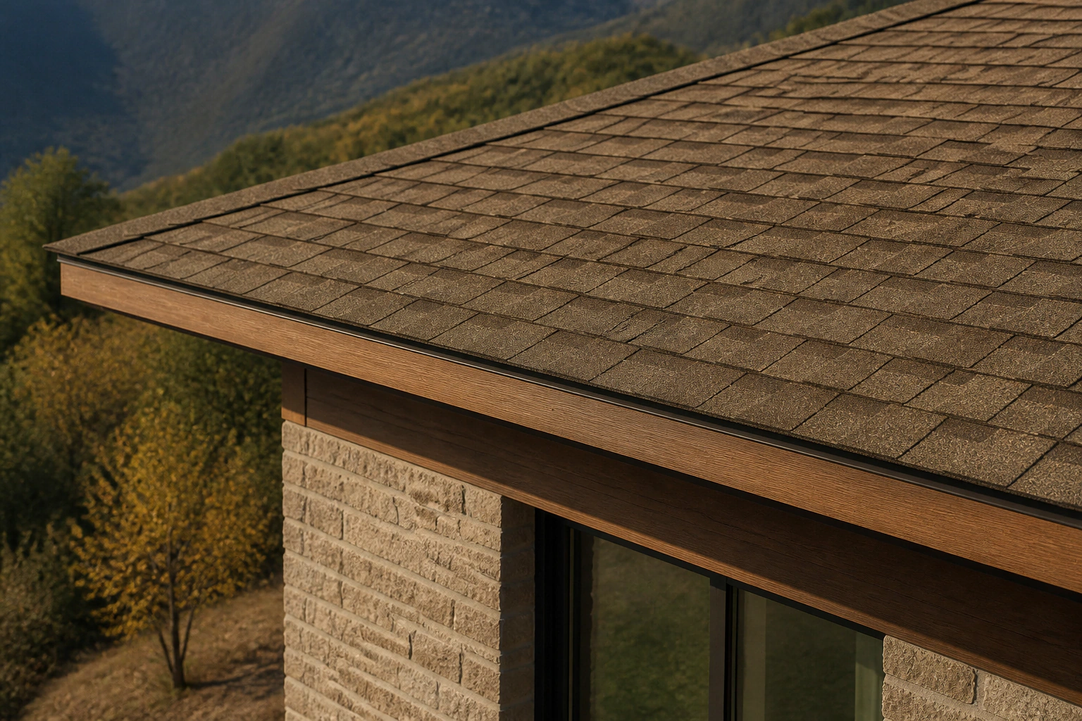 Completed mineral shingle roof