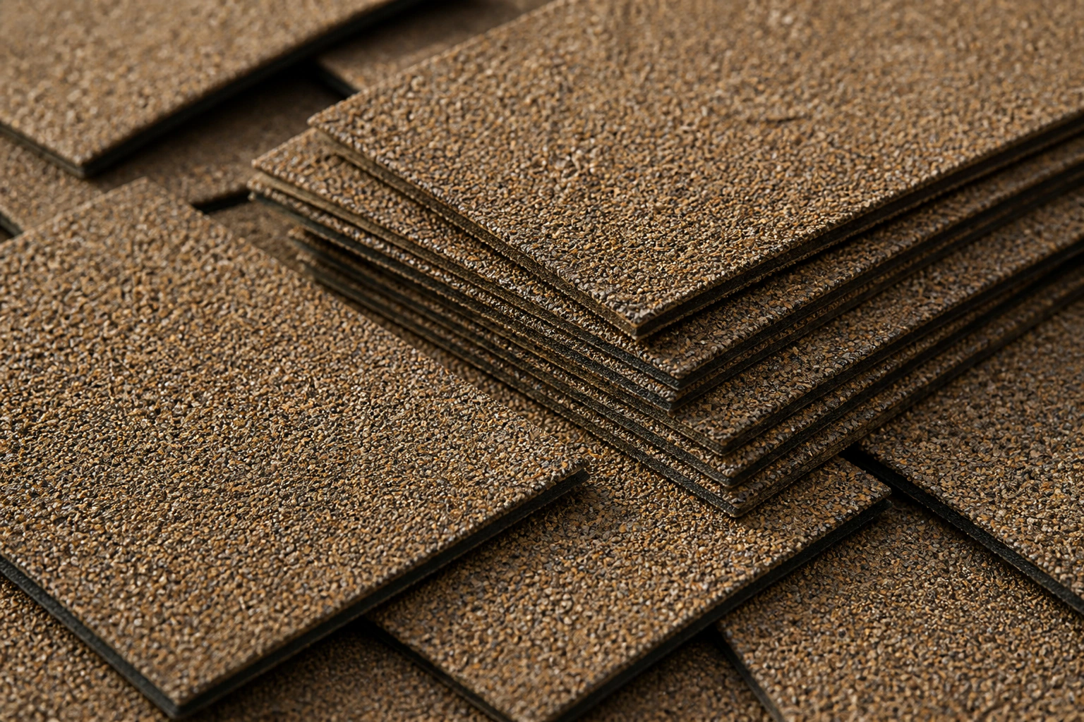 Raw mineral roof shingles